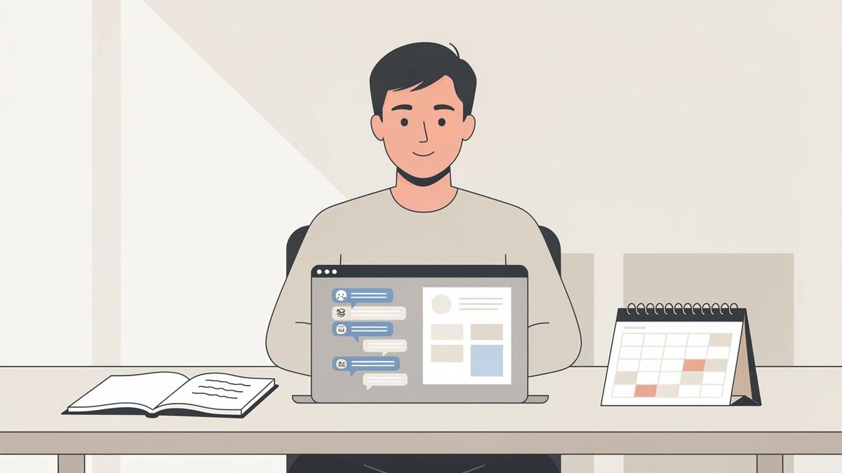 Video-Vorschau: Wissensarbeiter am Laptop mit Notizen und KI-Workflow